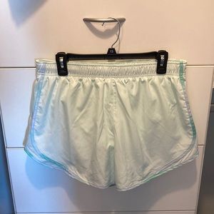 Light blue/green shorts with built in underwear since shorts are see through
